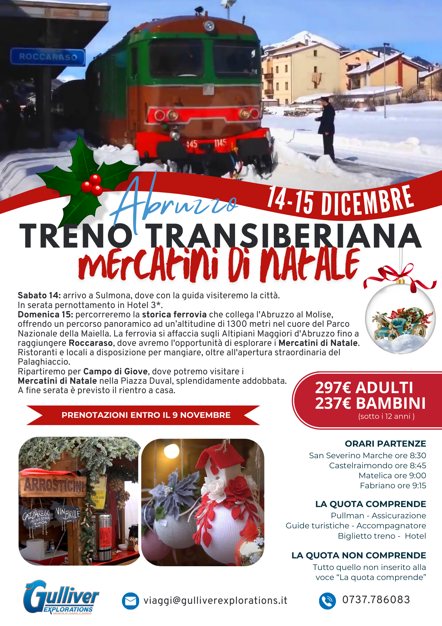 Abruzzo treno transiberiana e mercatini di natale