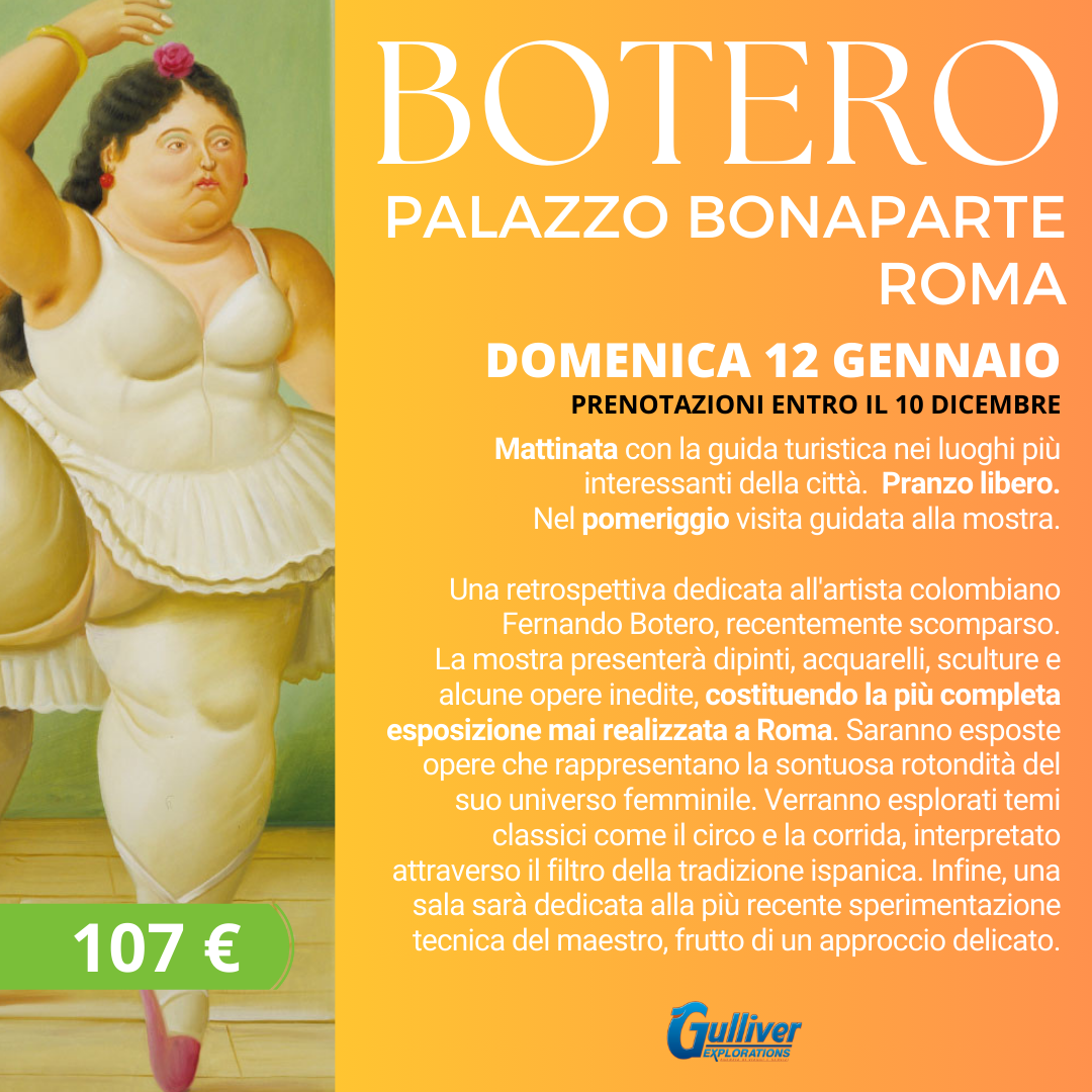 Mostra Botero a Palazzo Pallavicini e visita guidata a Roma